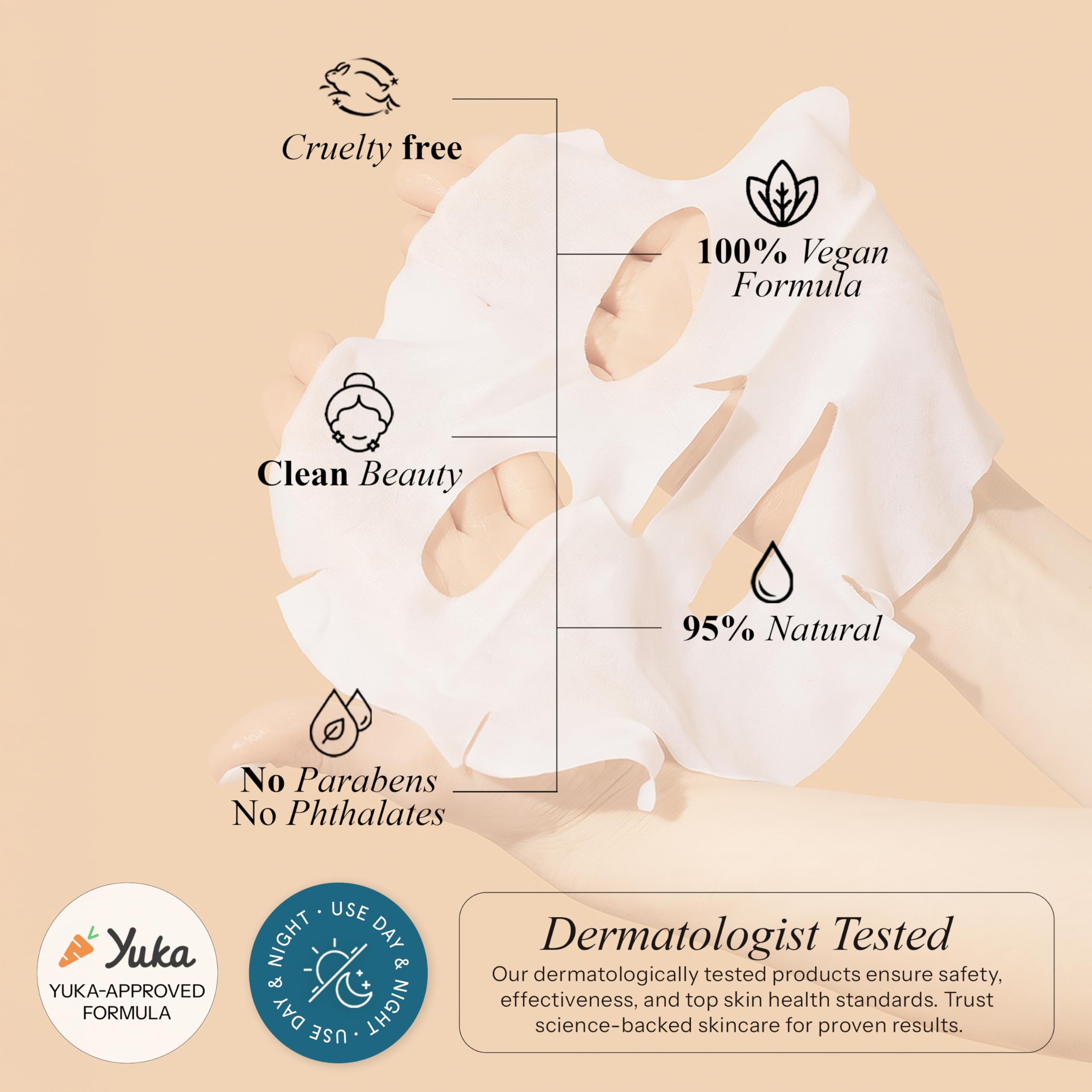 Radiant Aura Vitamin E & Vitamin C Sheet Mask – Dermatologist Tested, Deep Hydration, Korean Skincare