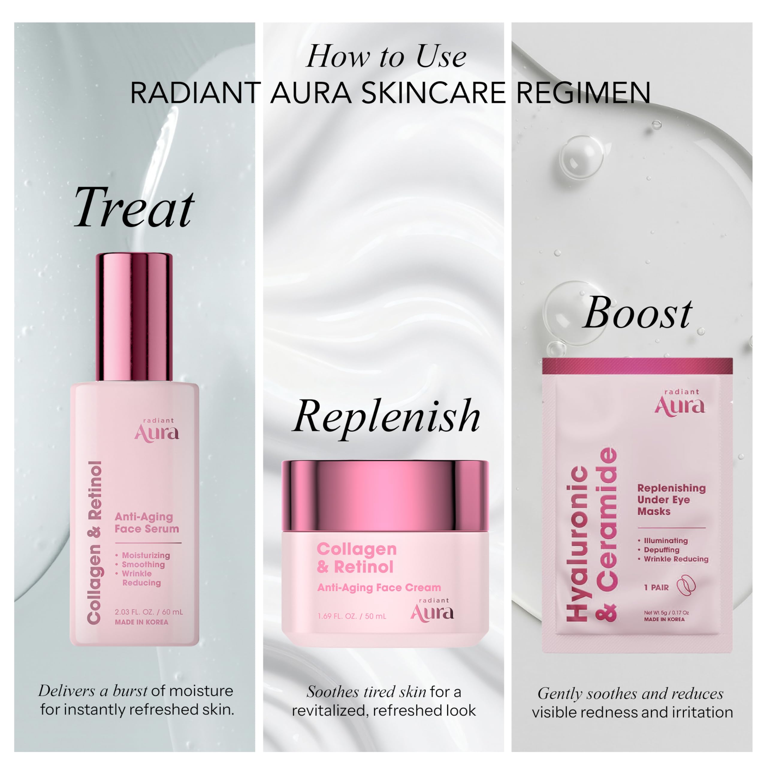 Radiant Aura Collagen & Retinol Face Cream – Vegan Korean Skincare for Firming & Hydration