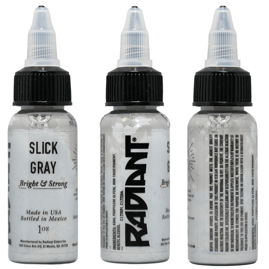 Radiant Colors Slick Gray Tattoo Ink 1oz – Cool Gray for Layering, Shading & Texture