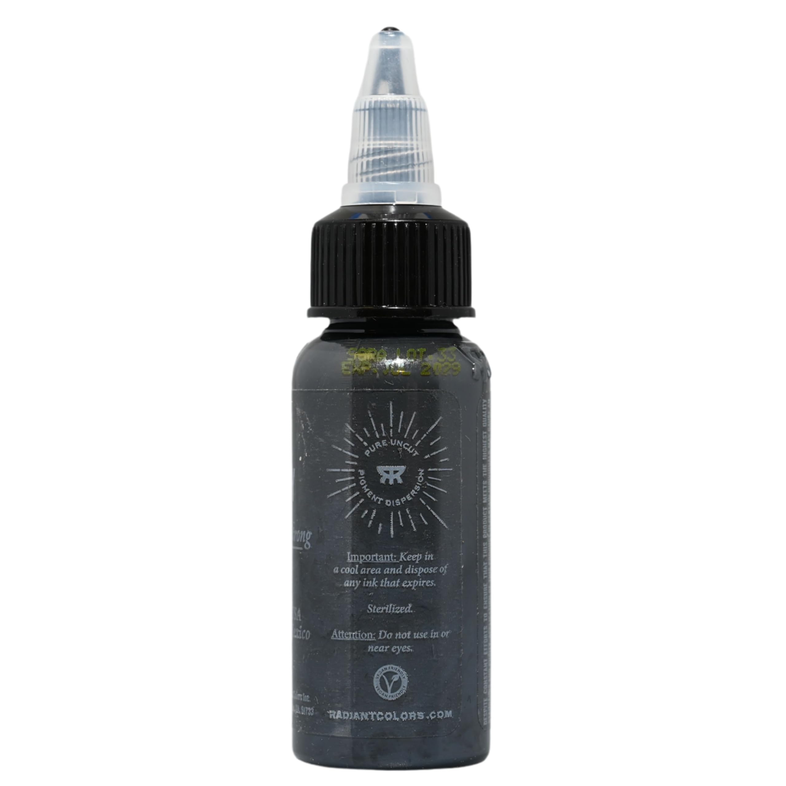 Radiant Colors Sly Gray Tattoo Ink 1oz – Smooth Mid Gray for Shading & Soft Contrast
