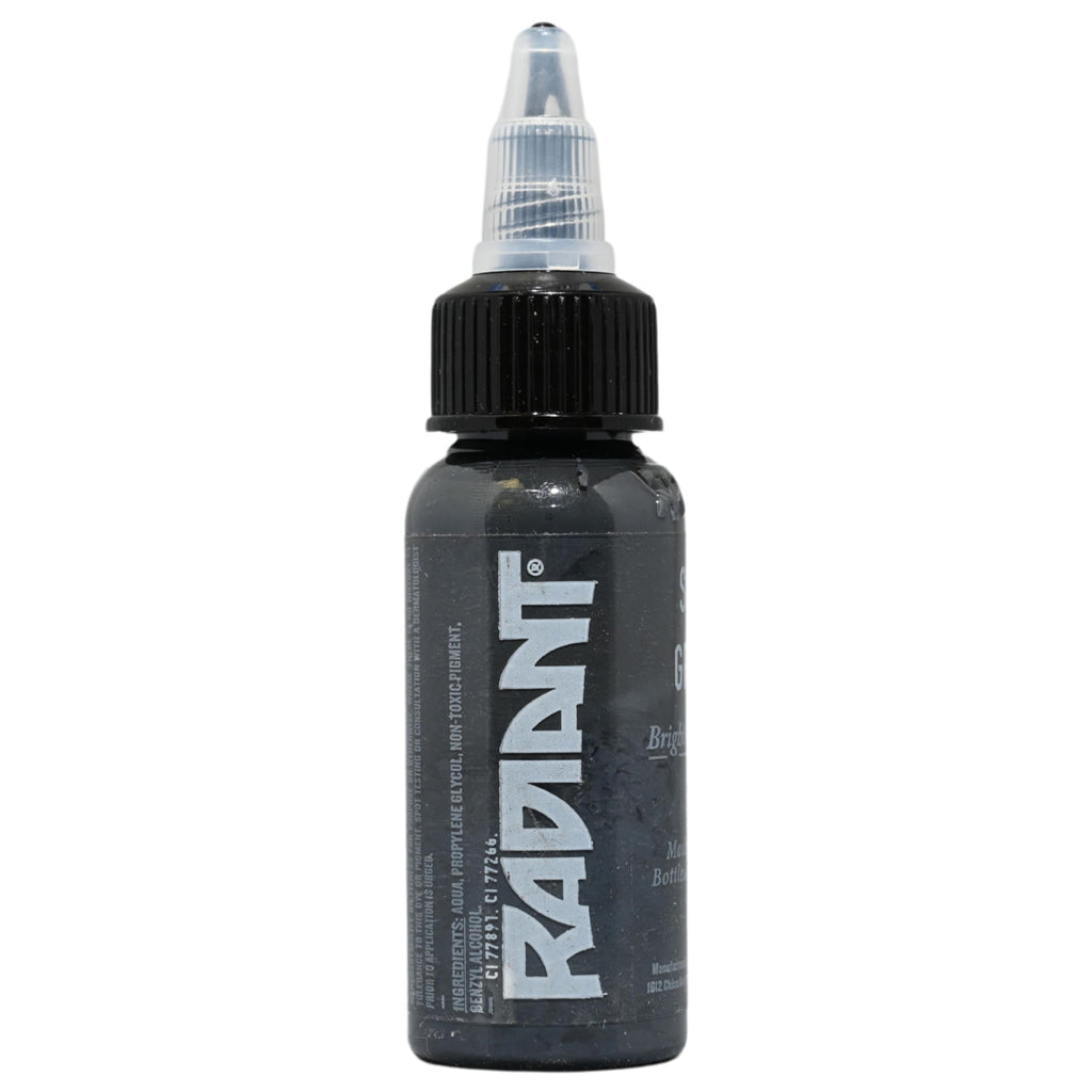 Radiant Colors Sly Gray Tattoo Ink 1oz – Smooth Mid Gray for Shading & Soft Contrast