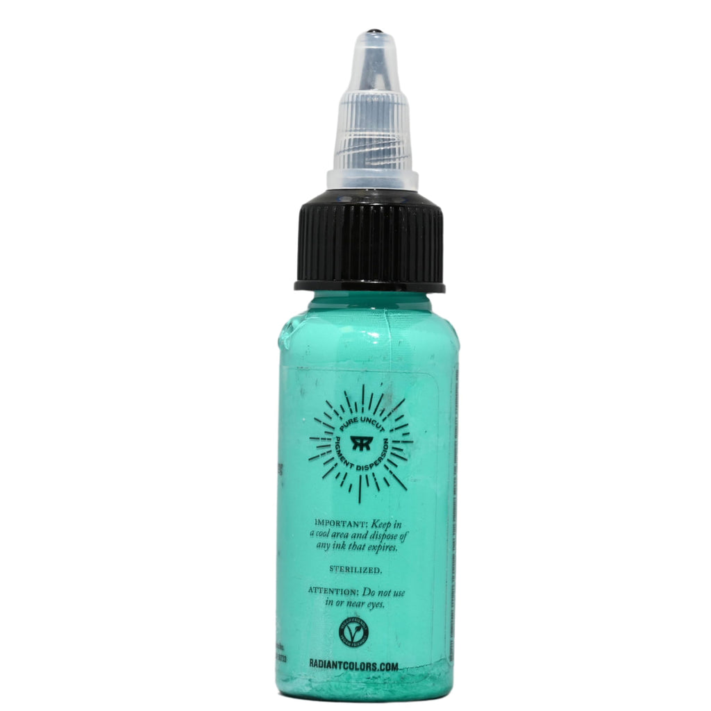 Teal Tattoo Ink 1oz Bottle by Radiant Colors – Bold Teal for Crisp Lines & Shading