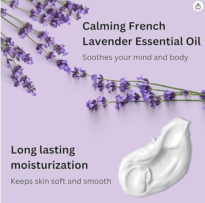 RaGaNaturals Lavender Shea Butter Lotion – 8 oz | Plant-Based, Vegan Moisturizer with Argan, Avocado Oil & Vitamin E