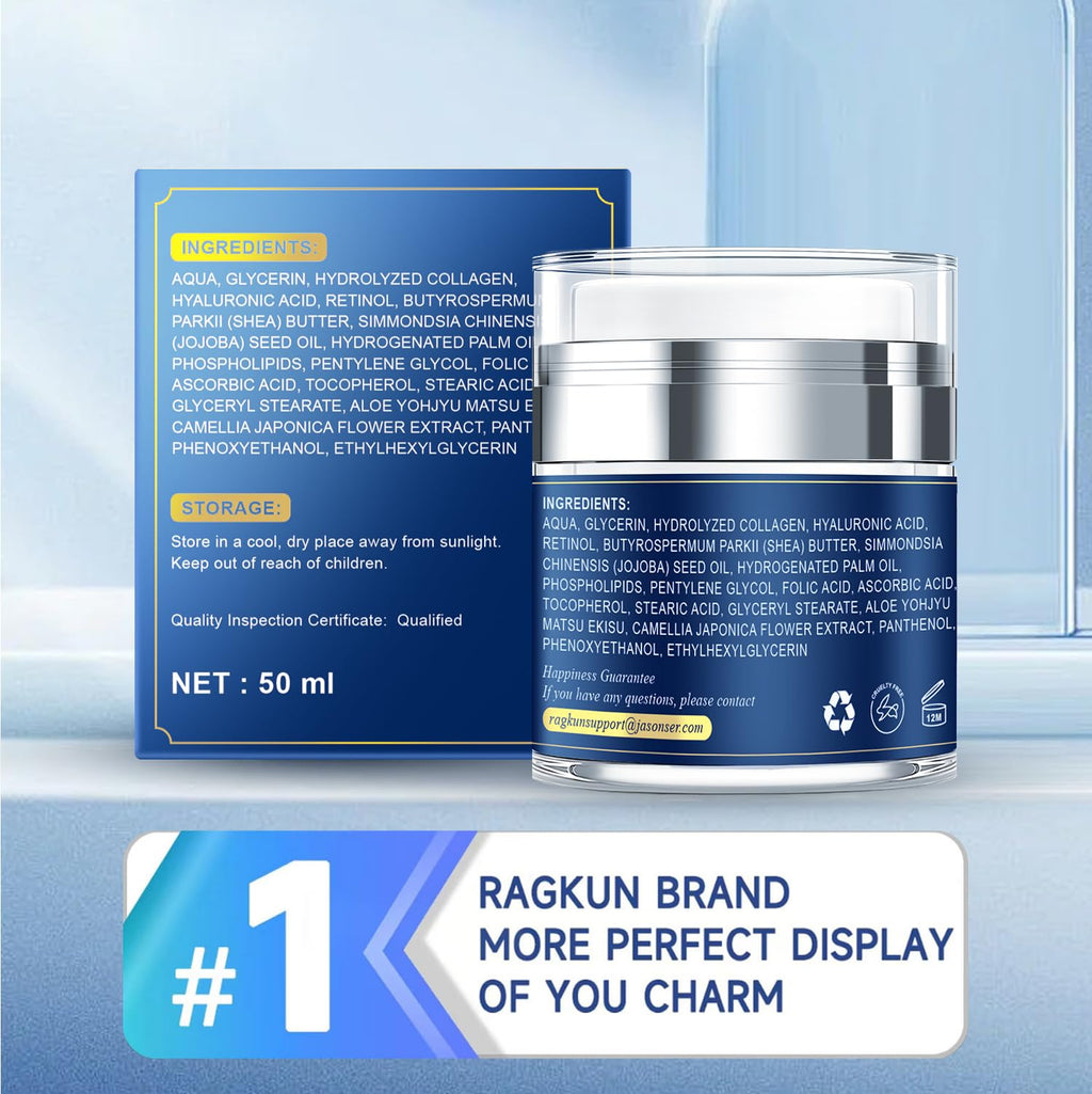 Ragkun Retinol Cream for Face & Neck – Anti-Aging Moisturizer with 1% Retinol