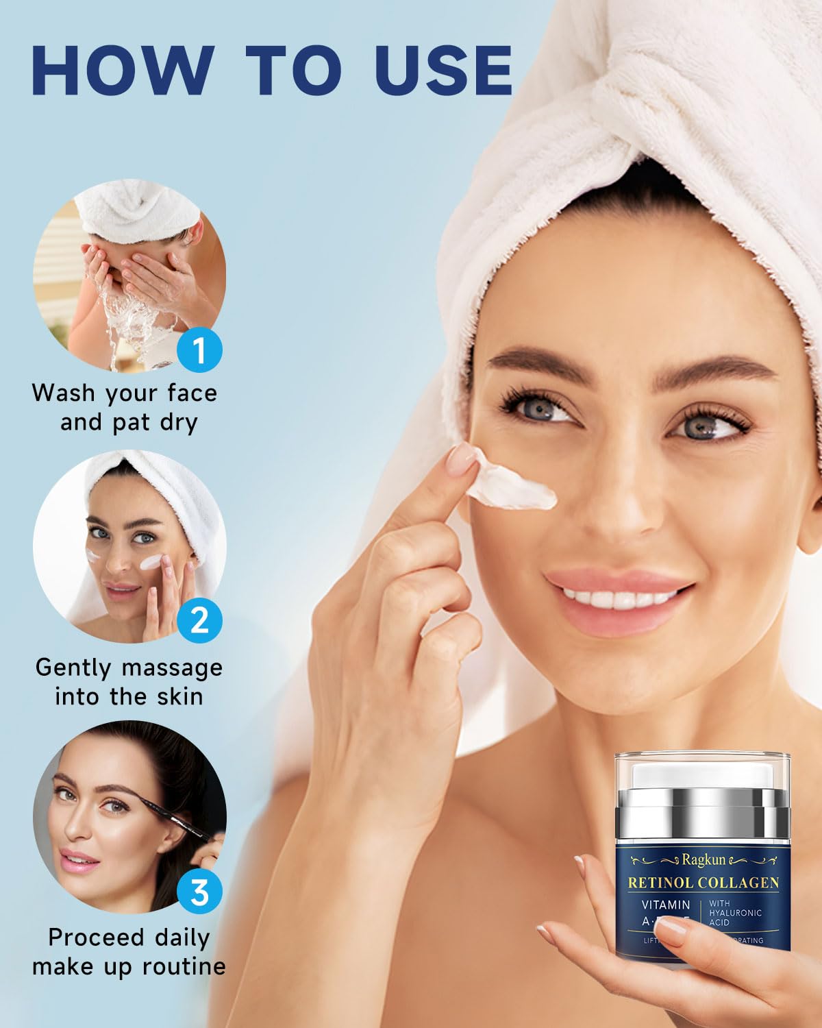 Ragkun Retinol Cream for Face & Neck – Anti-Aging Moisturizer with 1% Retinol