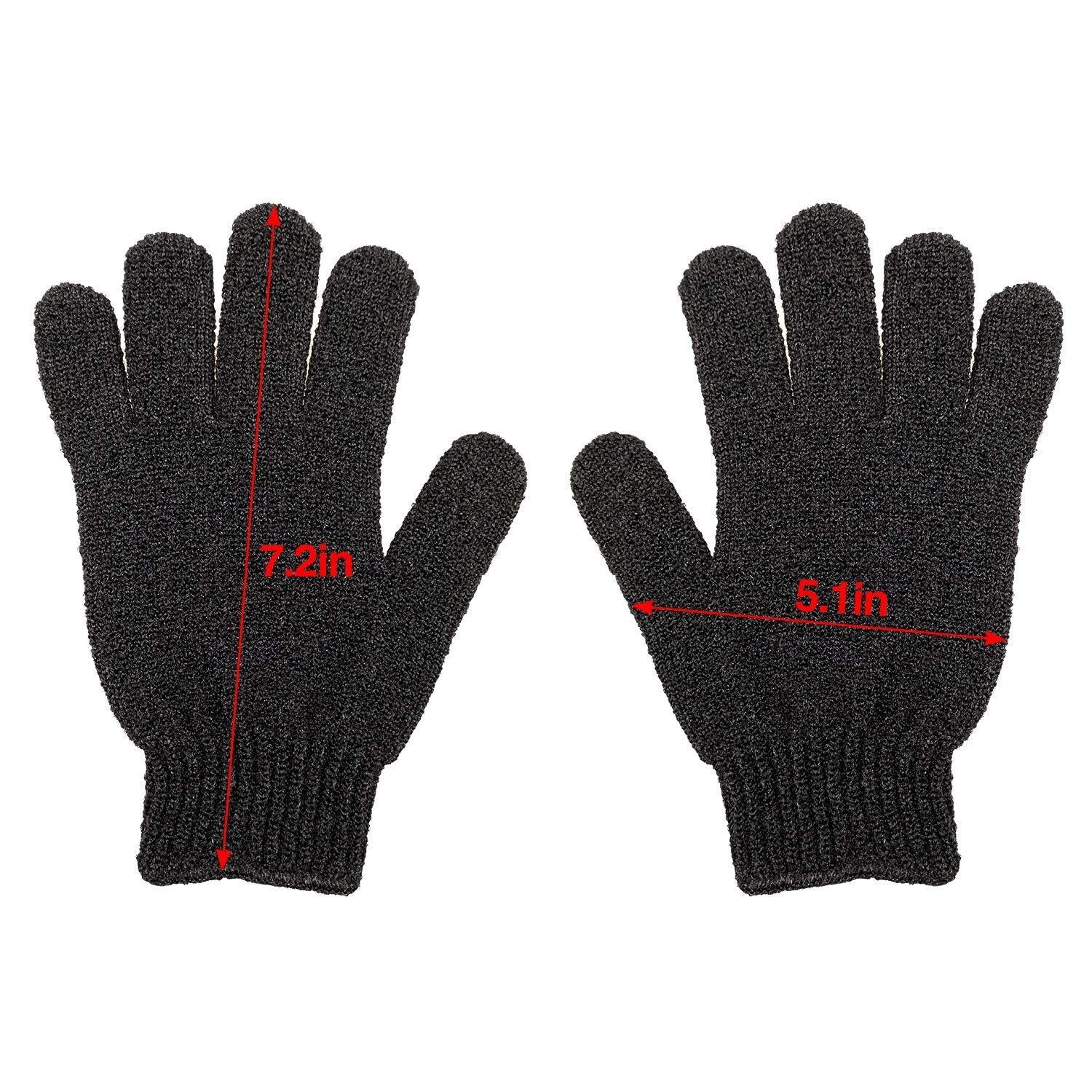 Rainmae 6Pairs Exfoliating Gloves – Premium Black Bath Scrub Mitts