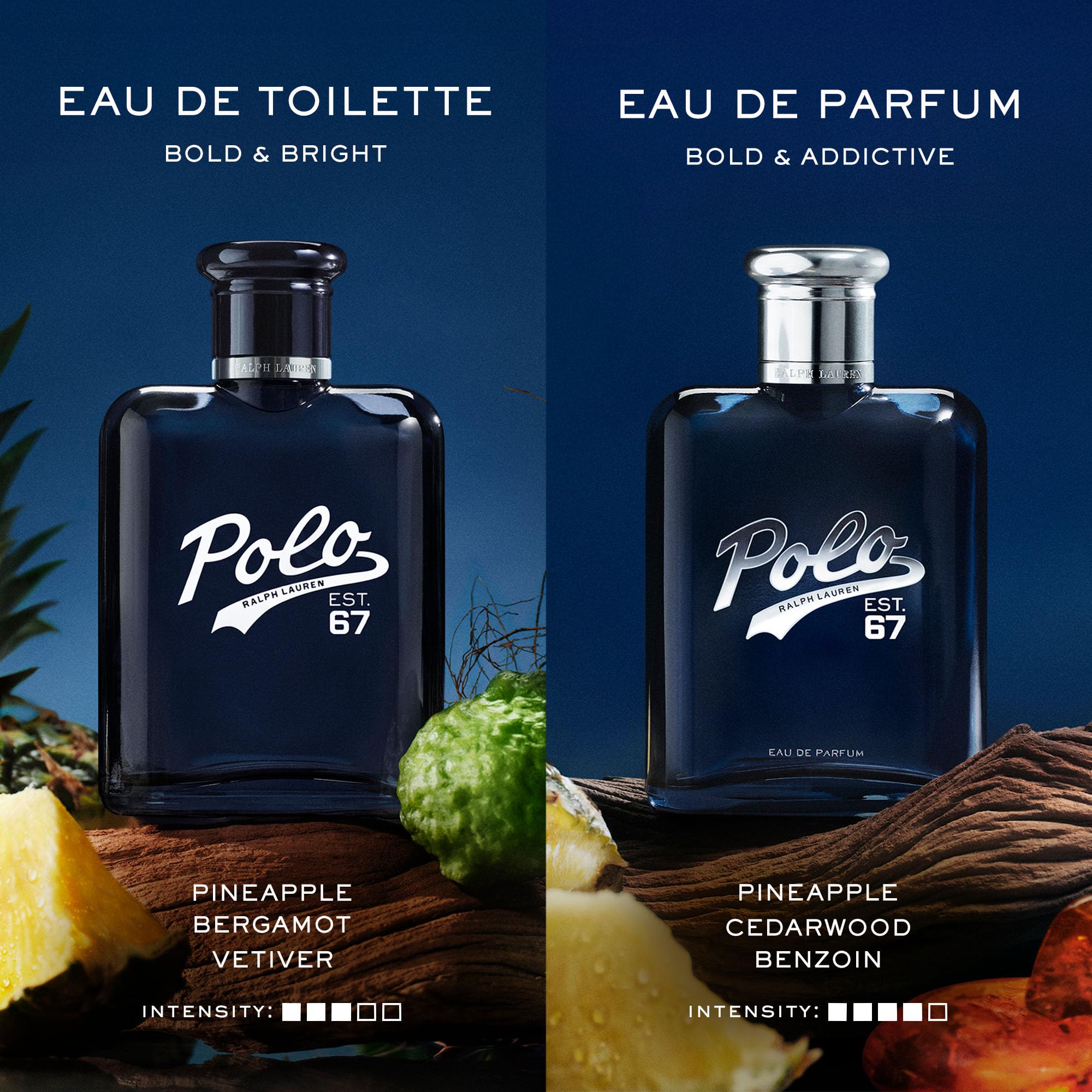 Ralph Lauren Polo 67 Eau de Parfum – Woody Scent with Pineapple, Cedarwood & Benzoin – 1.35 oz