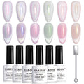 RARJSM Aurora Cat Eye Gel Nail Polish Set — 6 Velvet Galaxy Colors for Home Salon
