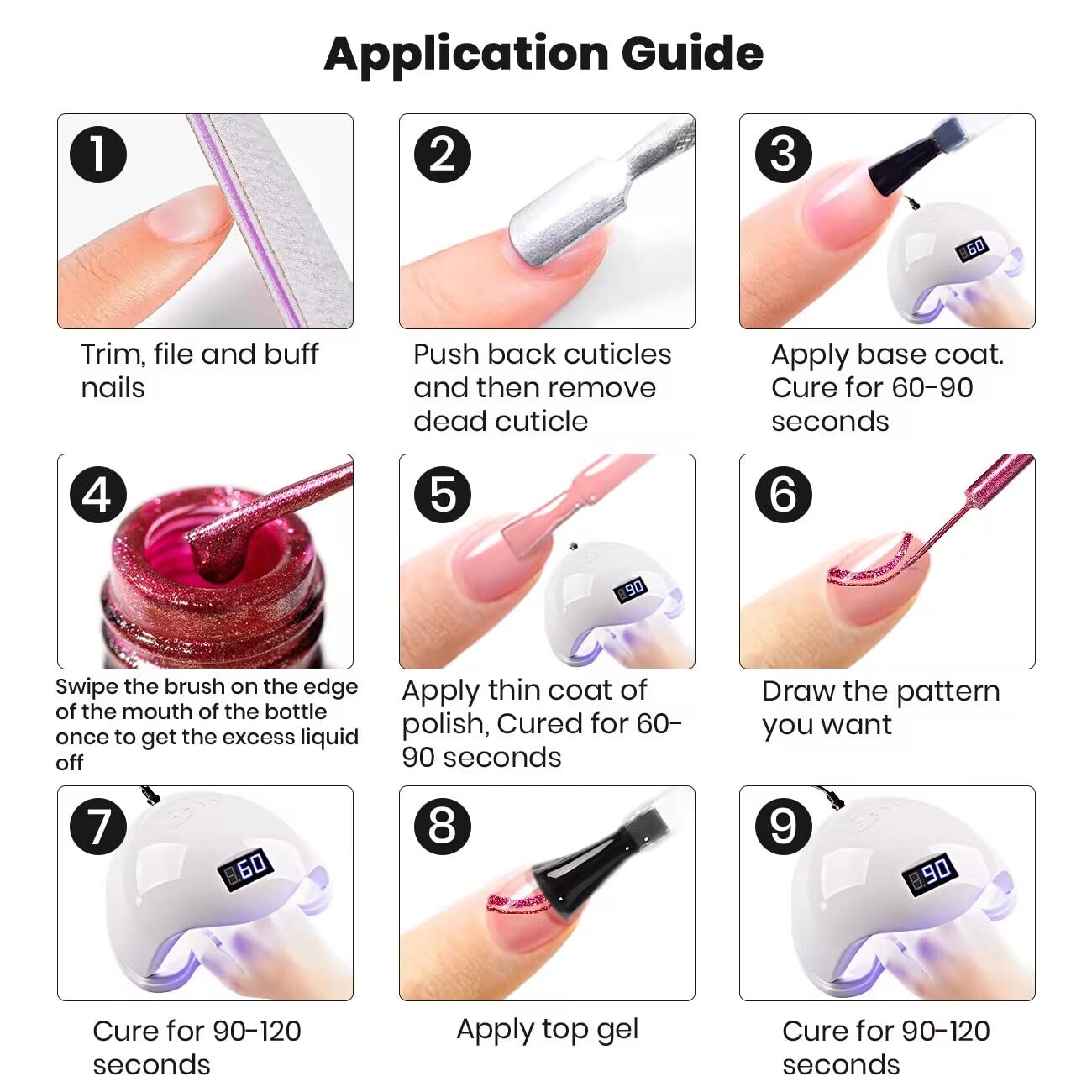 RARJSM Metallic Nail Art Gel Liner Set – 12 Colors, 5ml, Soak Off, DIY Nail Design