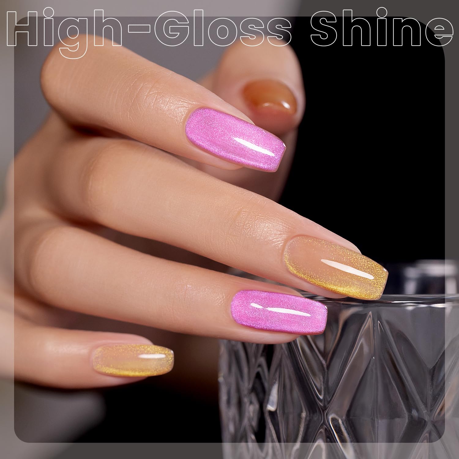 RARJSM Aurora Glitter Cat Eye Gel Nail Polish Set – 6 Pcs with Magnetic Stick