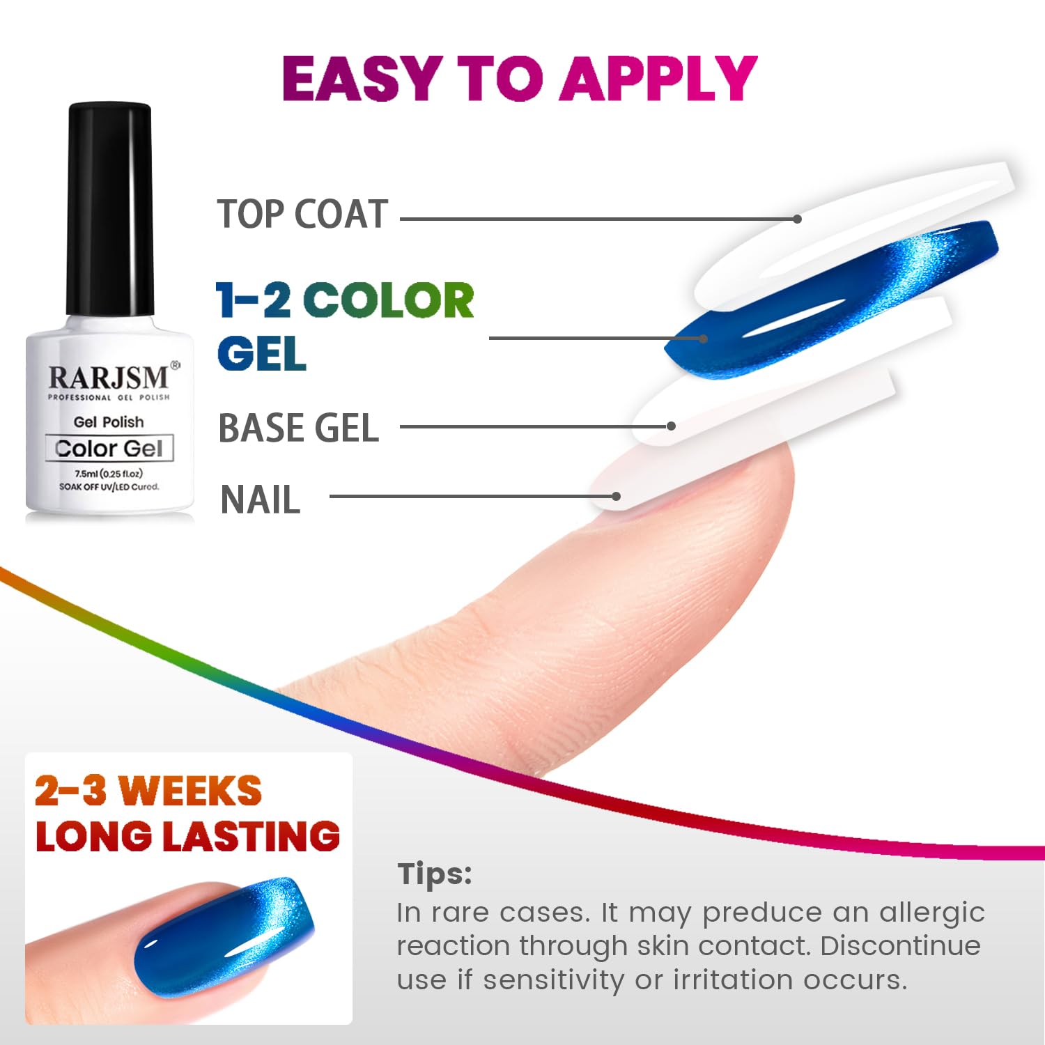 RARJSM 9D Neon Cat Eye Gel Nail Polish Set – 6 Colors, Silver Glitter, Magnetic Cat Eye Effect
