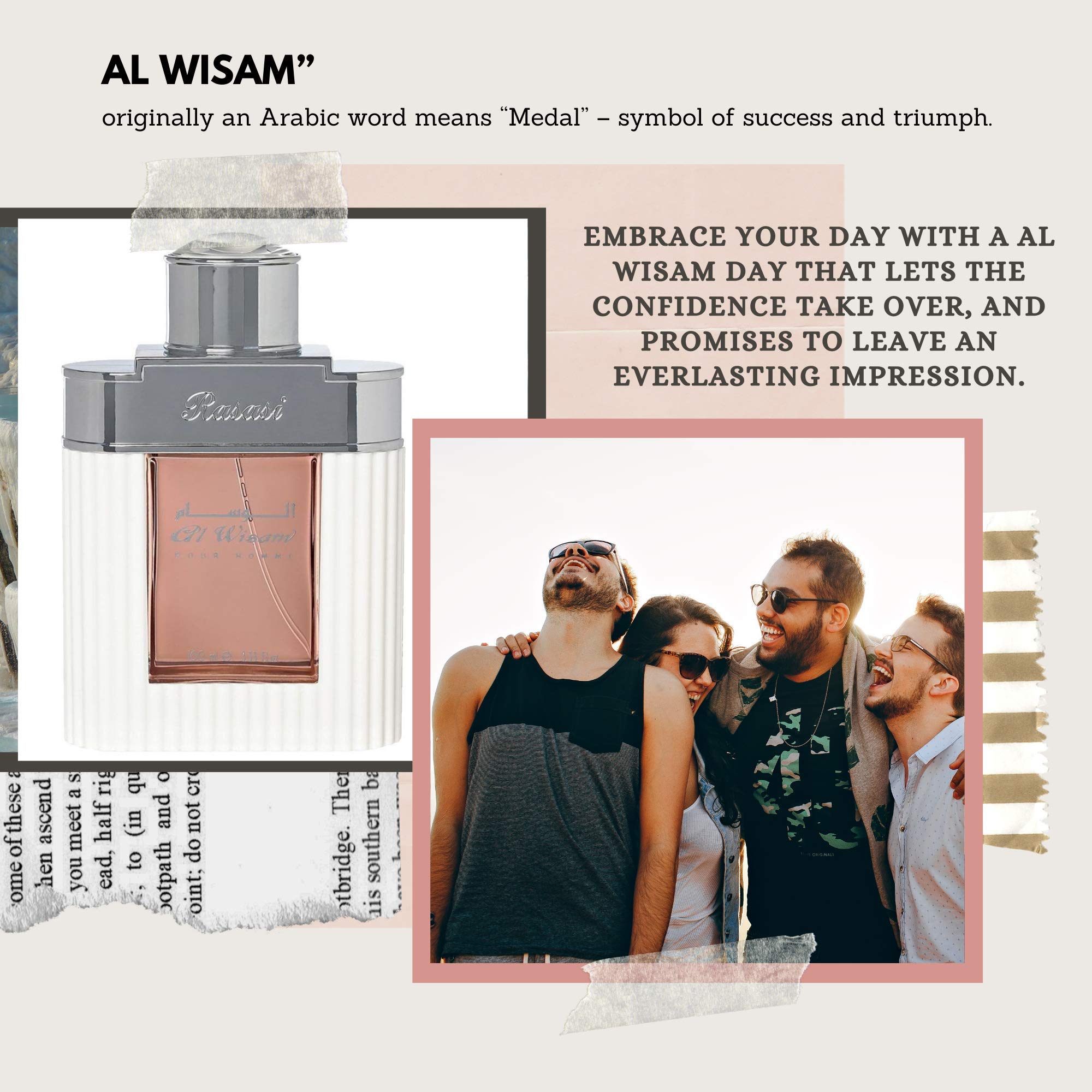 RASASI Al Wisam Day EDP for Men – 100ML | Sandalwood, Musk & Amber | Signature Arabian Perfumery