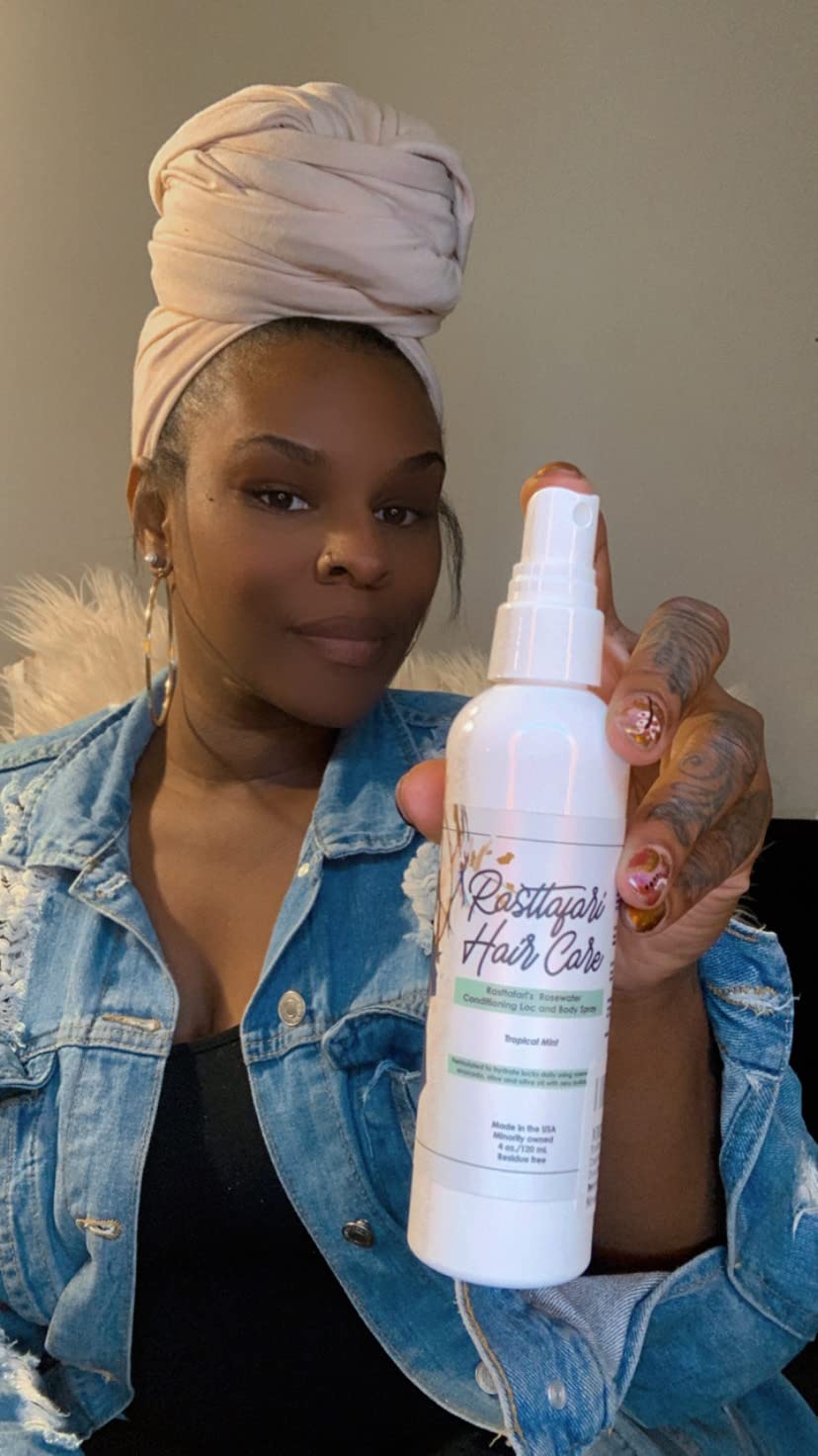 Rasttafari Hair Care Rastta Locs Rosewater & Mint Conditioning Spray – 4oz (Organic, Vegan)