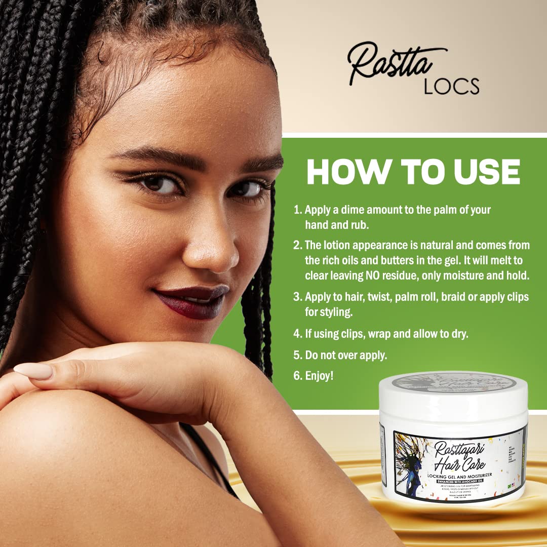 Rastta Locs Locking Gel & Avocado Oil Moisturizer | Hold + Hydration for Dreadlocks | Rasttafari Hair Care