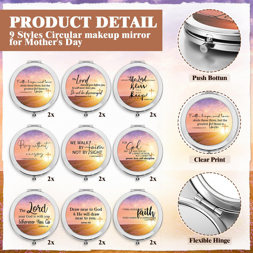 RattanView 18-Piece Bible Verse Compact Mirrors for Women