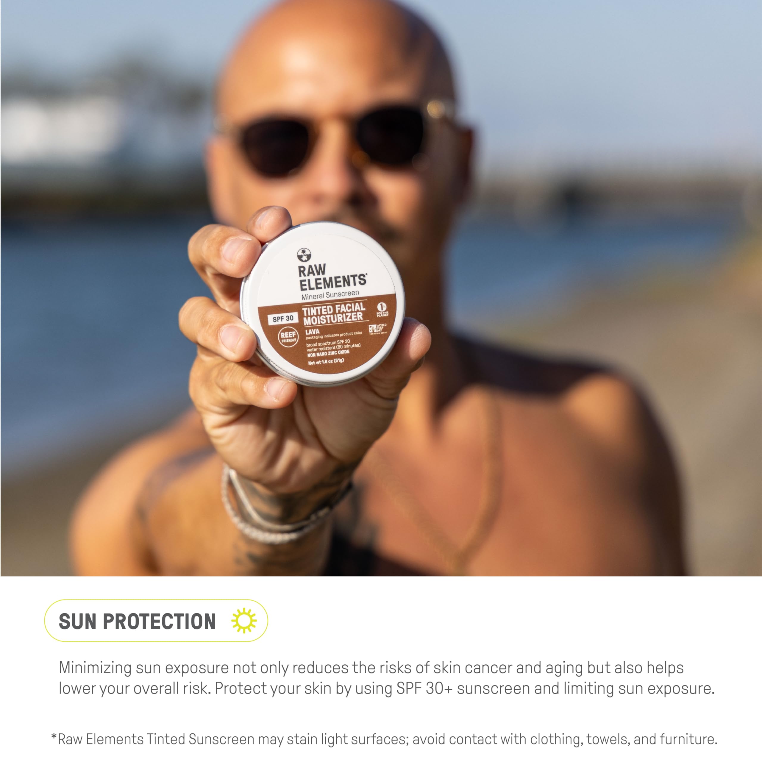 Raw Elements Ultra-Moisturizing Tinted Face Cream SPF 30 Bronze – Non-Toxic Mineral Sunscreen, 1.8 oz