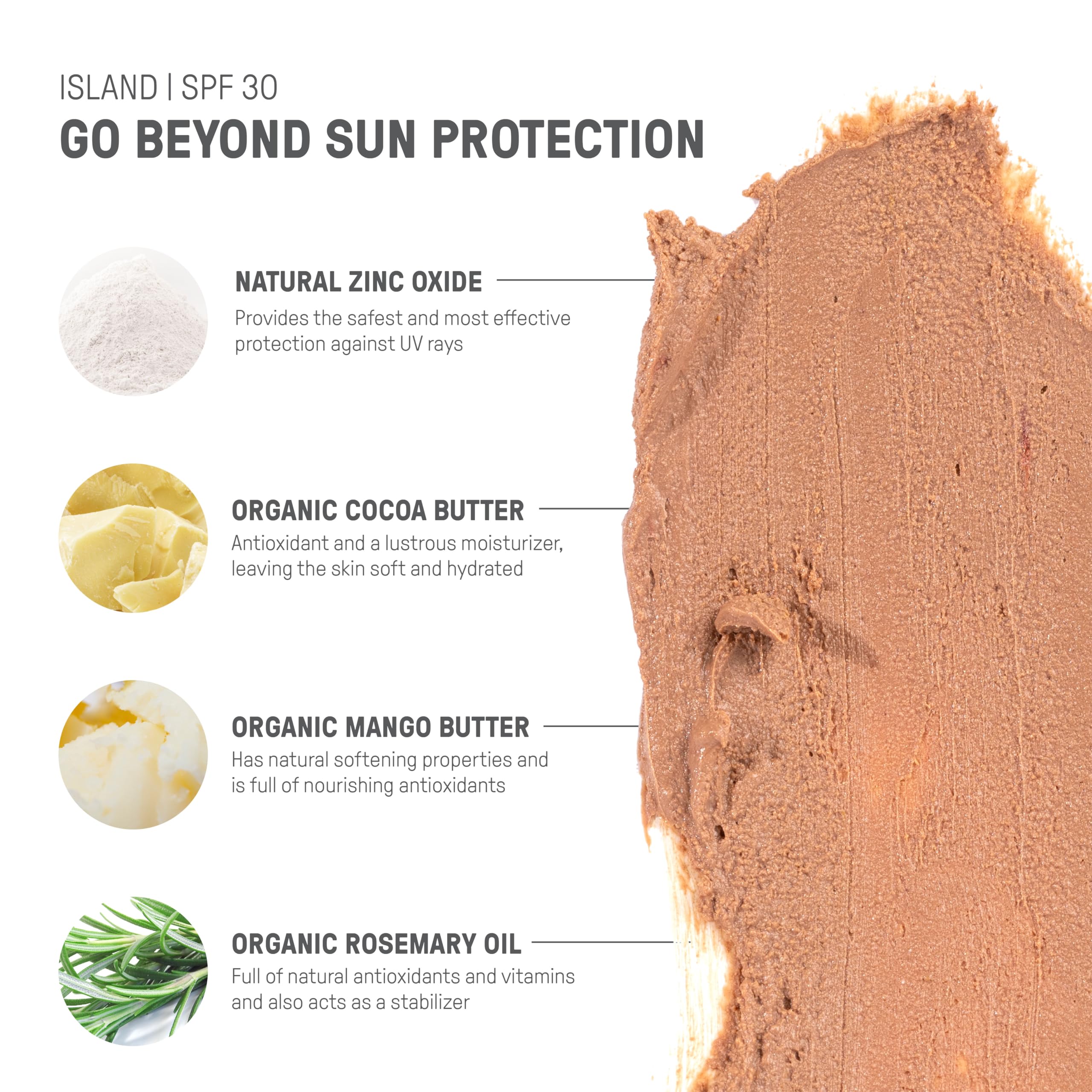 Raw Elements Ultra-Moisturizing Tinted Face Cream SPF 30 – Reef-Friendly Mineral Sunscreen, Island, 1.8 oz