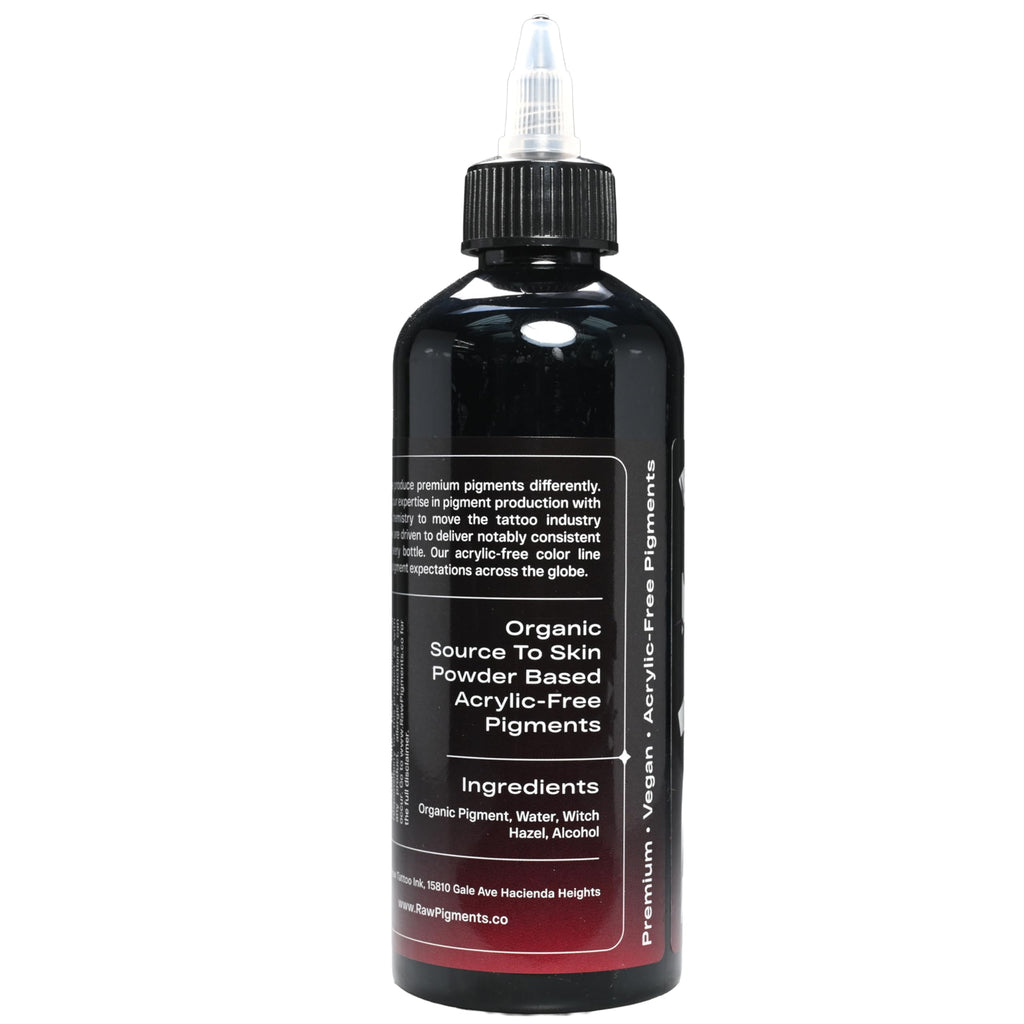 Raw Tattoo Ink 8oz Bottle – Black Widow Deep Black, Vegan, Acrylic-Free Premium Pigments
