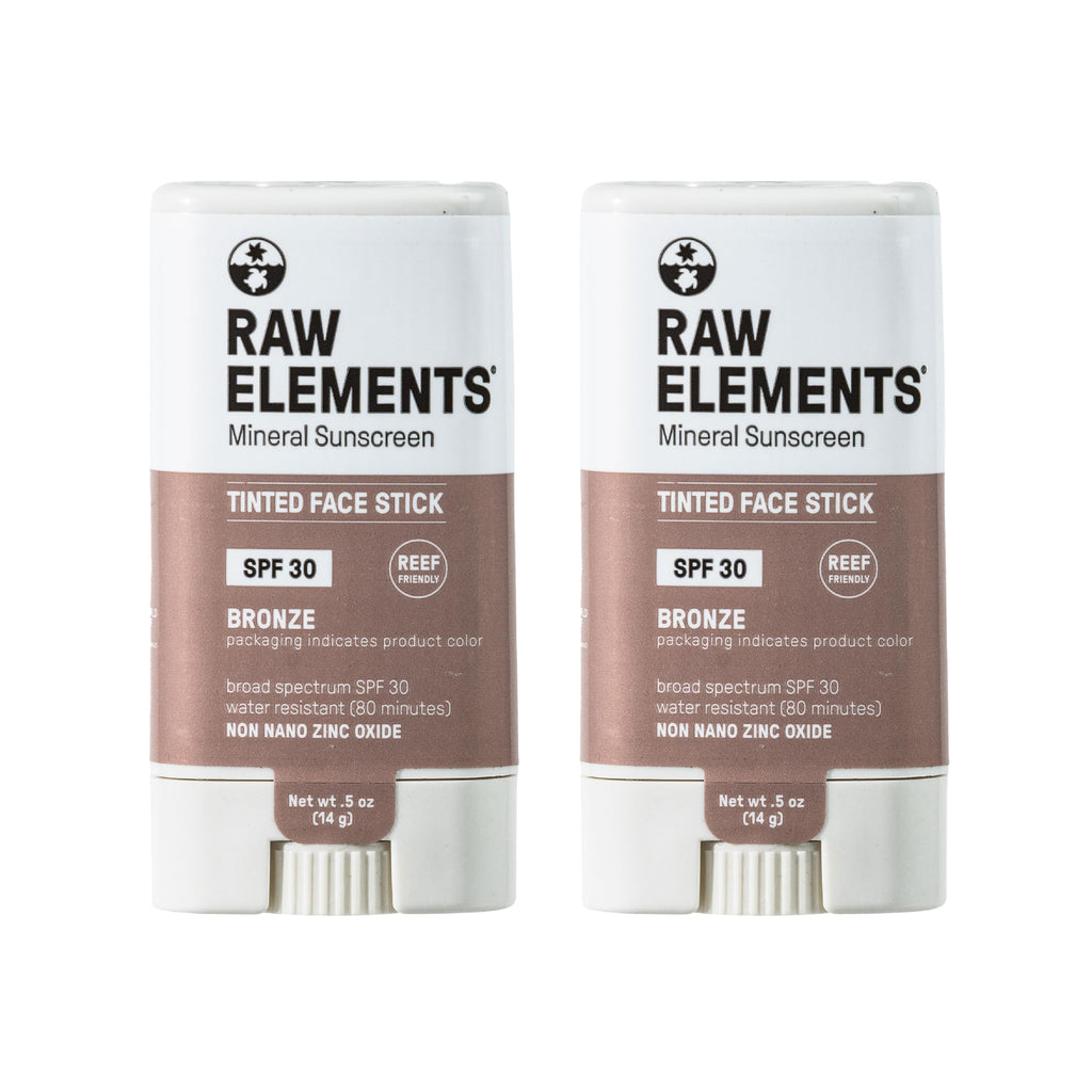 Raw Elements Ultra-Moisturizing Tinted Face Cream SPF 30 | Reef-Friendly Mineral Sunscreen Bronze (Pack of 2)