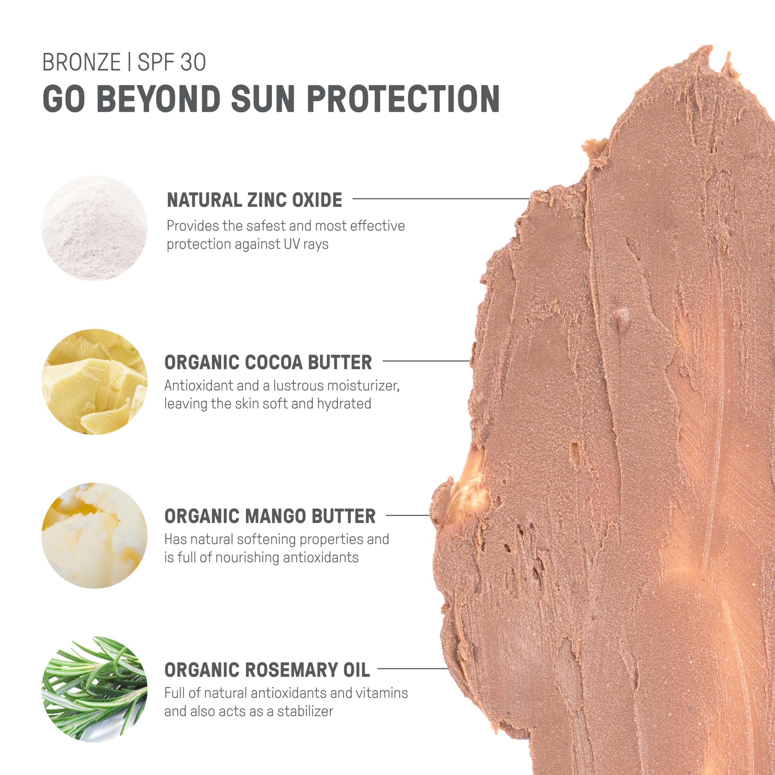 Raw Elements Ultra-Moisturizing Tinted Face Cream SPF 30 | Reef-Friendly Mineral Sunscreen Bronze (Pack of 2)
