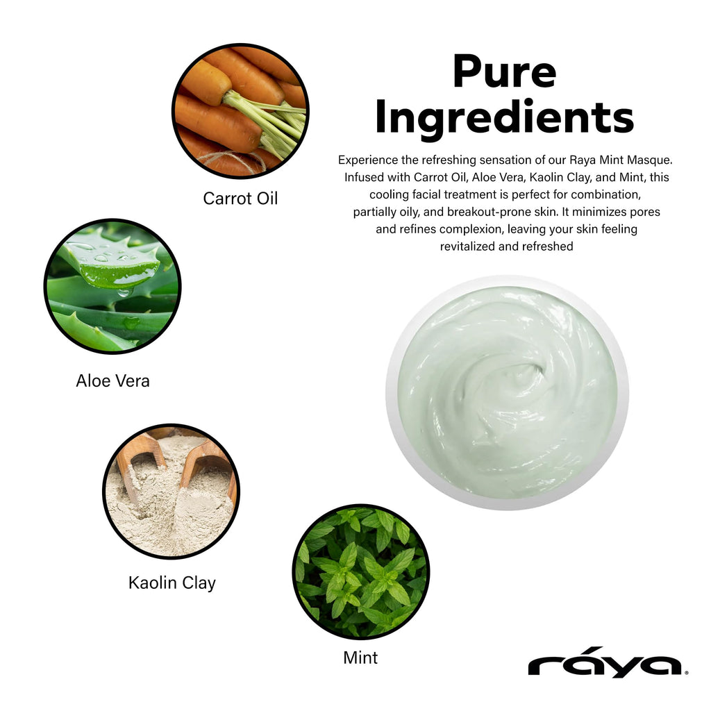 Raya Mint Masque (603) | Cooling Facial Mask for Oily & Breakout-Prone Skin – Paraben-Free, 60ml
