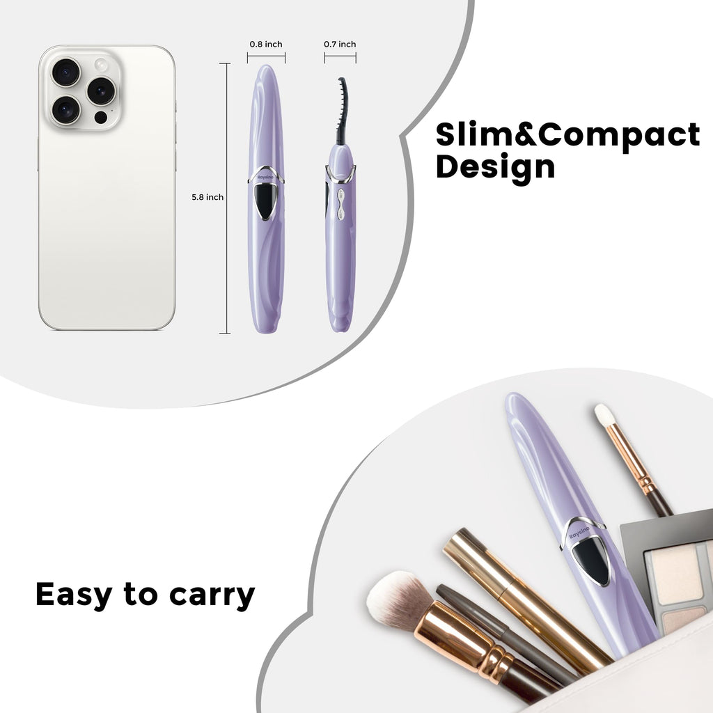 Raysino S600 Heated Eyelash Curler – 8s Fast Heating, 24h Curl, Type-C Rechargeable