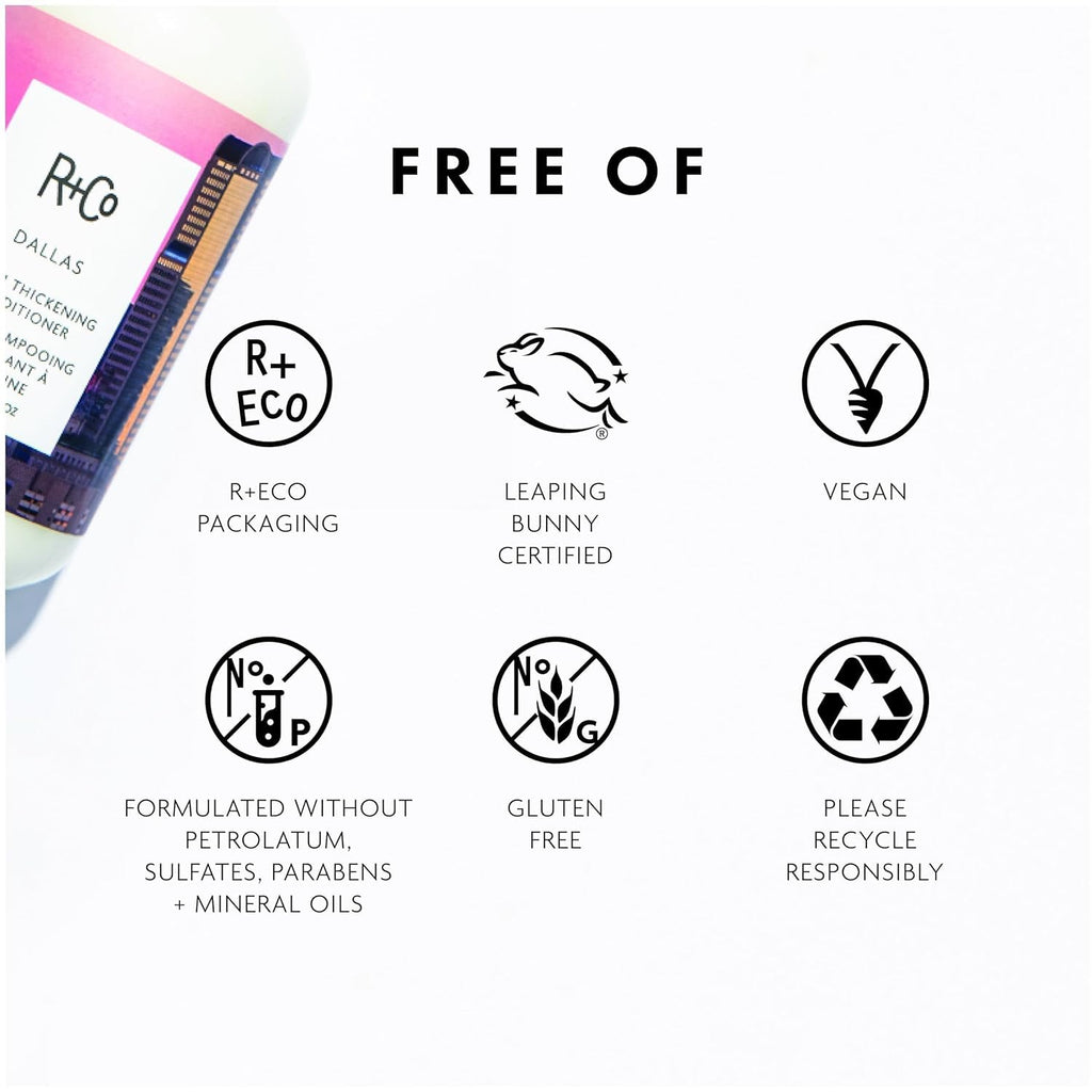 R+Co Dallas Biotin Thickening Conditioner | Weightless Hydration & Shine | Vegan & Cruelty-Free | 2 oz