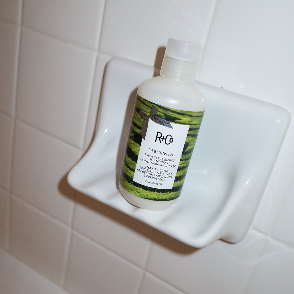 R+Co Labyrinth 3-in-1 Texturizing Shampoo + Conditioner + Styler | Lightweight Texture, Volume & Hydration | 6 oz | Vegan