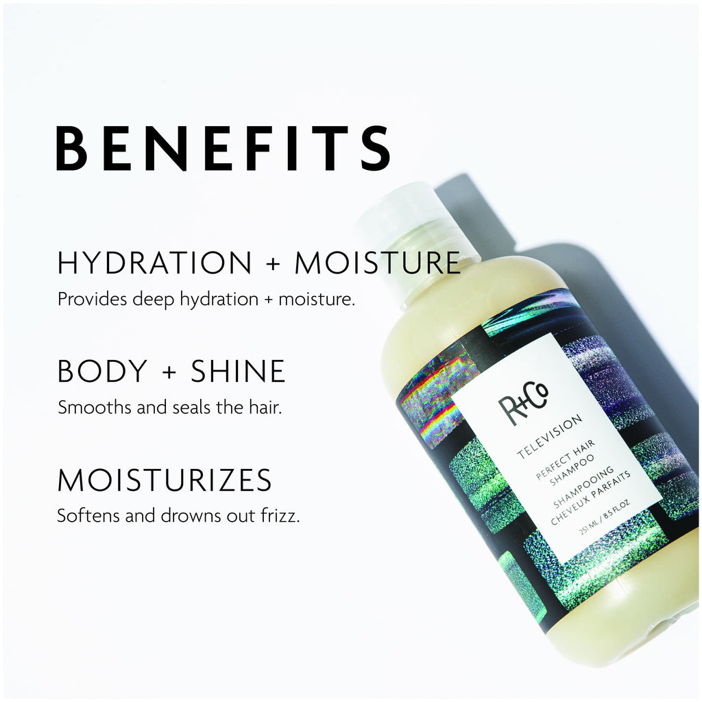 R+Co Television Perfect Hair Shampoo – All Hair Types, Vegan & Cruelty-Free