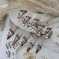 Rdntbeu Handmade Press-On Nails – Medium Stiletto Leopard Print with Rhinestones (Size M)