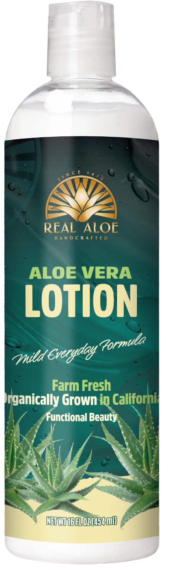 Real Aloe Aloe Vera Lotion (16 oz, 2-Pack) – Lightweight, Non-Greasy Hydration for Face, Body & Hands