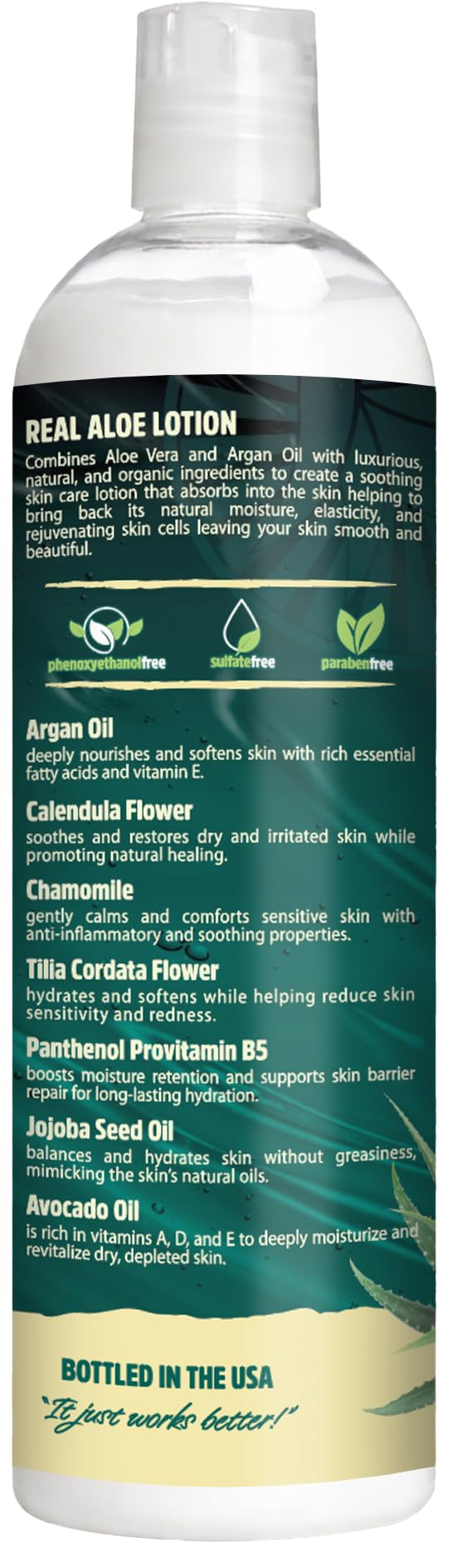 Real Aloe Aloe Vera Lotion (16 oz, 2-Pack) – Lightweight, Non-Greasy Hydration for Face, Body & Hands