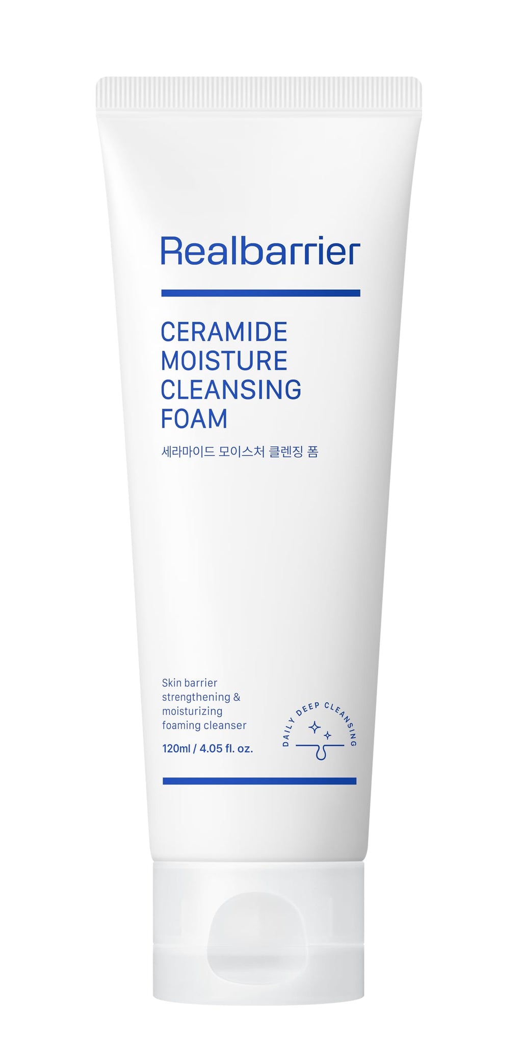 Real Barrier Ceramide Moisture Cleansing Foam 120ml | Hydrating Deep Cleanser with Hyaluronic Acid