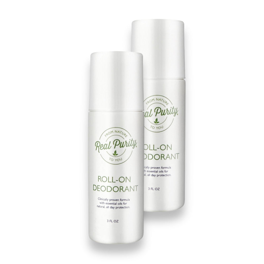 Real Purity Roll-On Deodorant (2 Pack) – All-Natural, Fragrance-Free, Unisex
