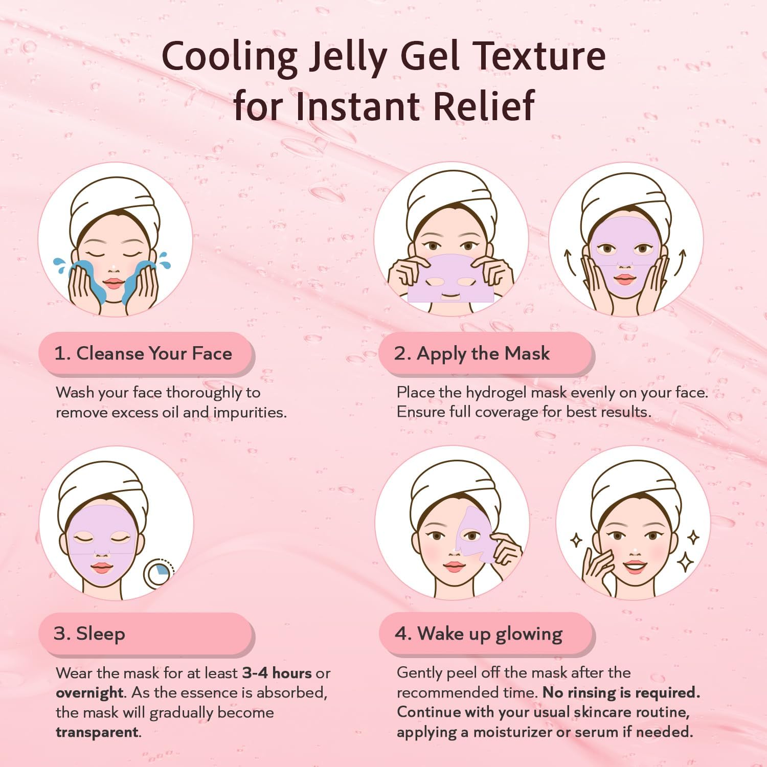 Realori Salmon DNA PDRN Collagen Mask – Korean Hydrogel Overnight Face Mask for Hydration & Firming | 4-Pack