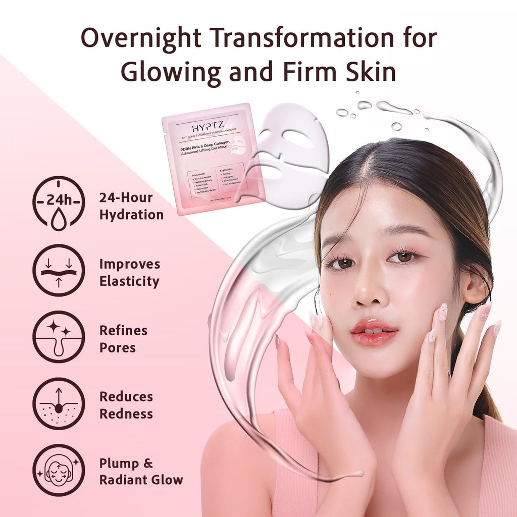 Realori Salmon DNA PDRN Collagen Mask – Korean Hydrogel Overnight Face Mask for Hydration & Firming | 4-Pack