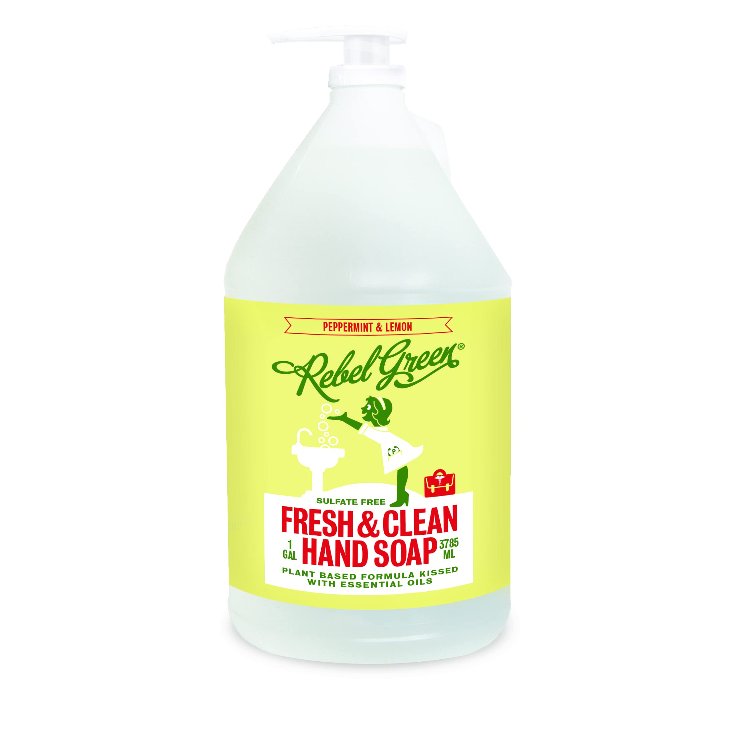 Rebel Green Fresh and Clean Hand Soap Refill – 1 Gallon Plant Based Non Toxic