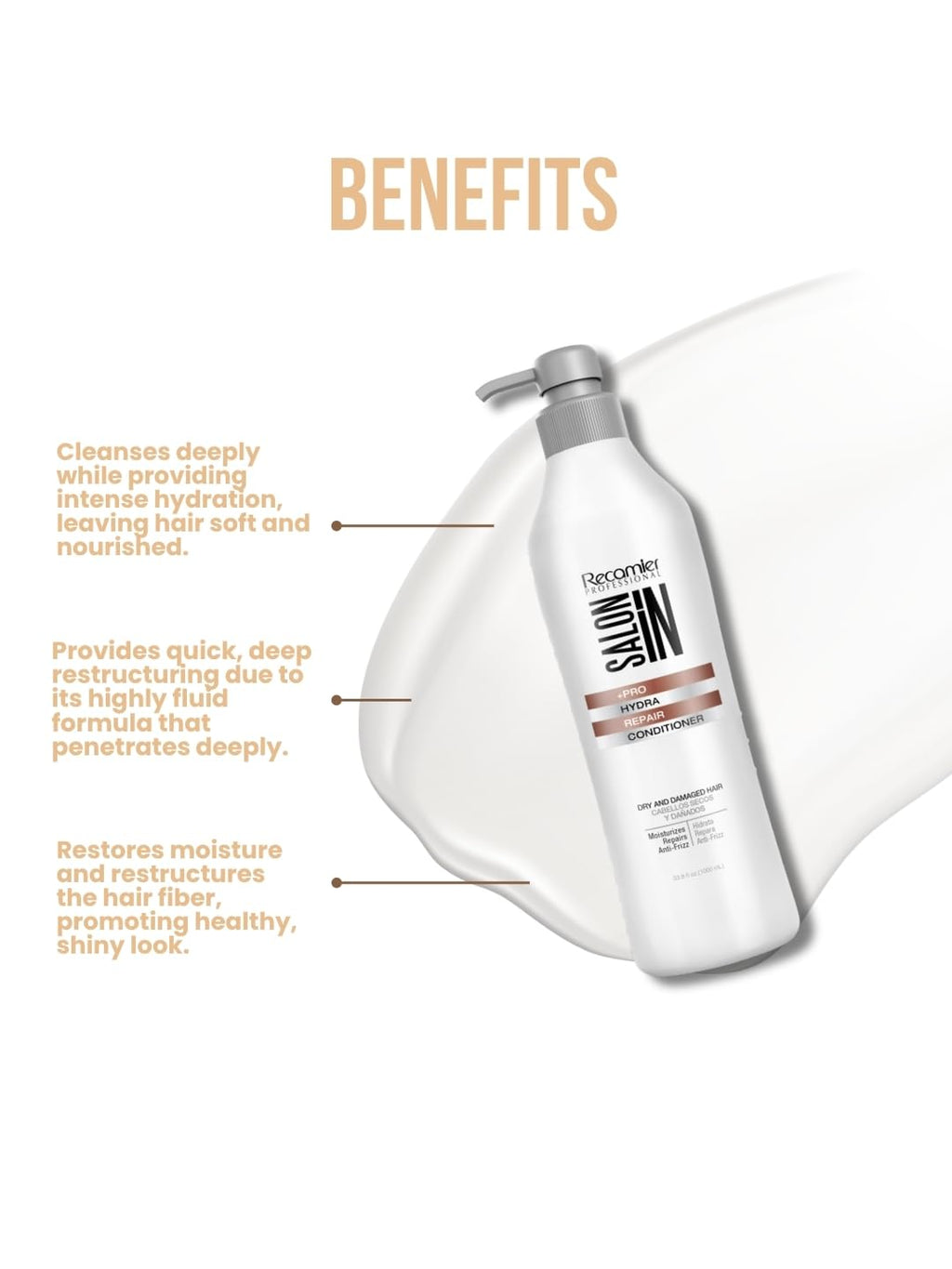 RECAMIER Hydra Repair Conditioner – Deep Moisture & Strength for Dry, Damaged Hair | Salon In