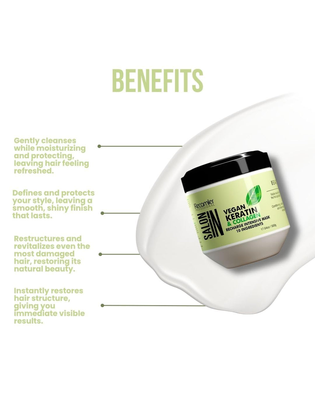 RECAMIER PROFESSIONAL SALON IN Vegan Keratin & Collagen Hair Recharge Intensive Mask 17.6oz