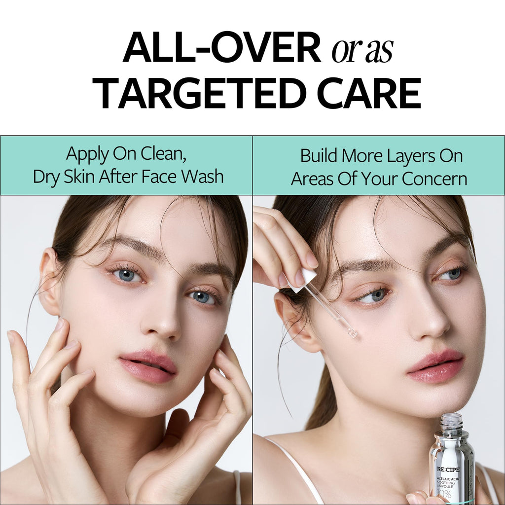 RE:CIPE Azelaic Acid 10% Soothing Ampoule – Calming Serum for Sensitive Skin | 1.01 fl oz