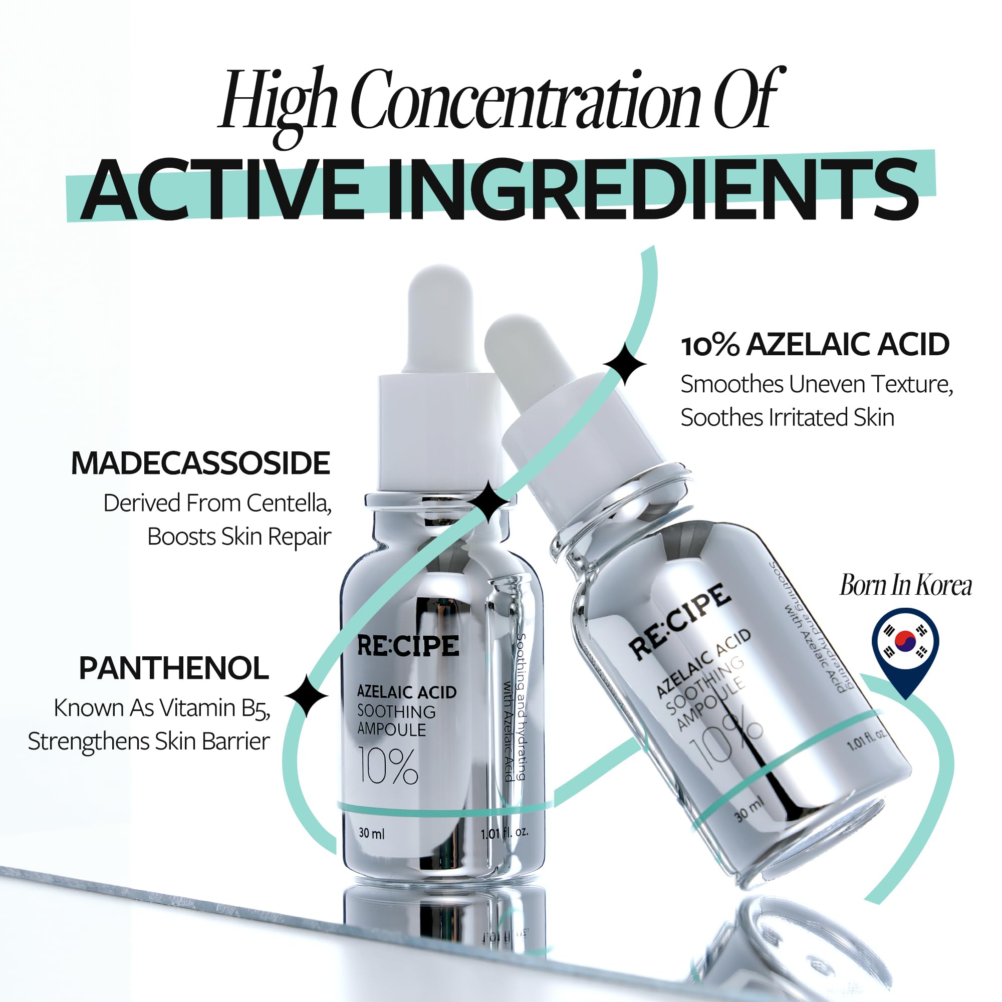 RE:CIPE Azelaic Acid 10% Soothing Ampoule – Calming Serum for Sensitive Skin | 1.01 fl oz