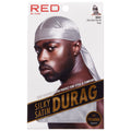 Red By Kiss Silky Satin Durag Gray HD07 for Superior Wave Definition & Hair Protection One Size