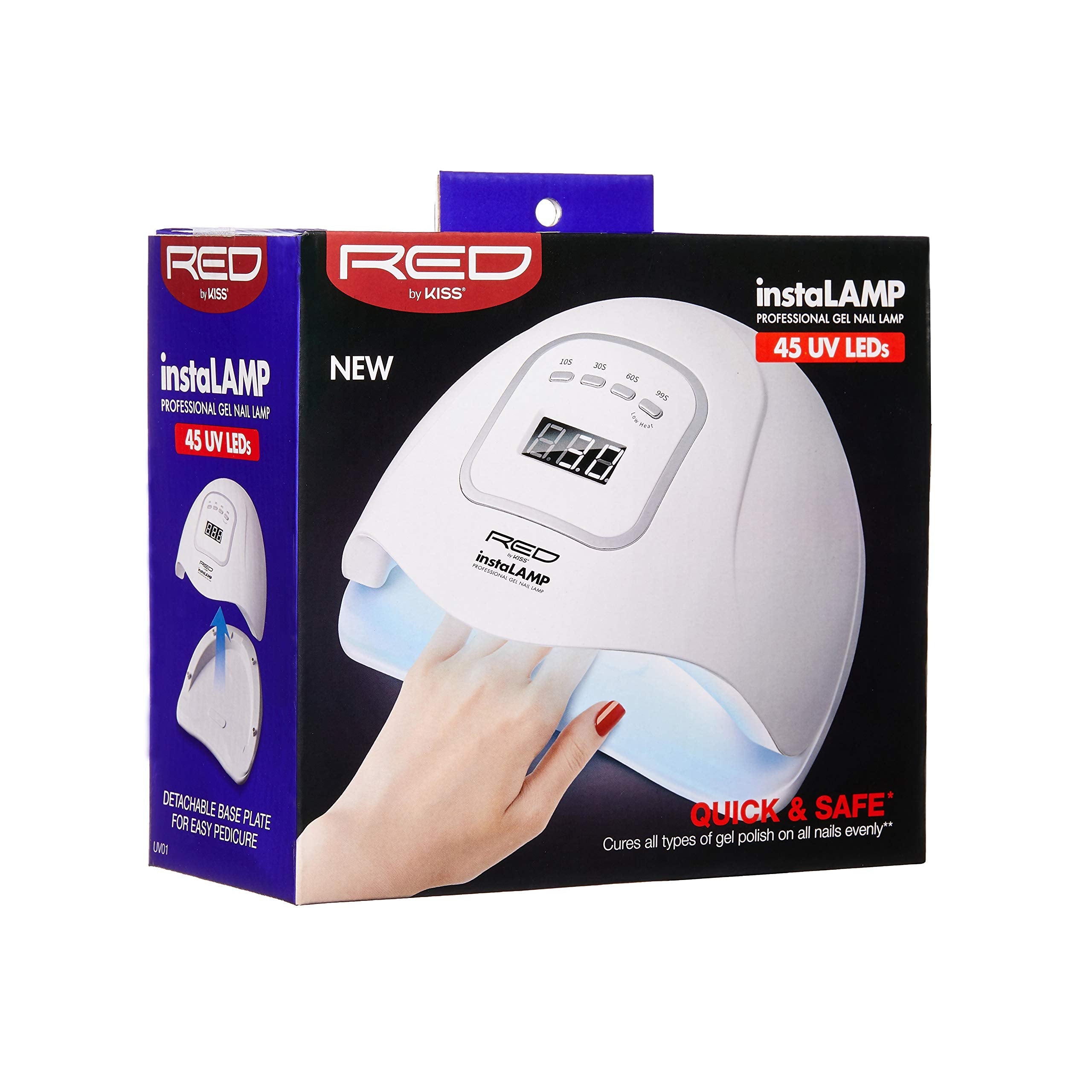 Red by Kiss instaLAMP Pro Gel Nail Lamp – 45 UV LEDs, 4 Timers