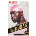 Red by Kiss Silky Satin Durag Pink HD08 for Superior Hair Protection & Wave Definition