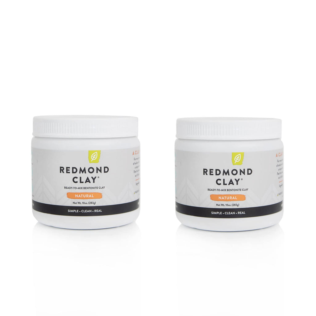 REDMOND Clay Bentonite Clay Face Mask – Pore Refining, Soothing, 2-Pack 10oz