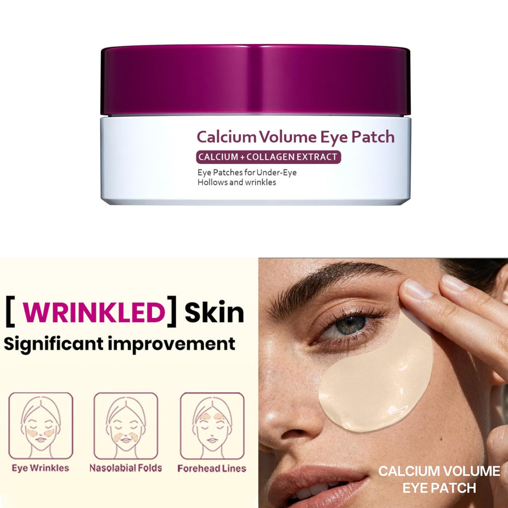 Reepic Cosmer Calcium Volume Eye Patches – 30 Pairs Hydrogel Under Eye Masks for Dark Circles & Puffiness
