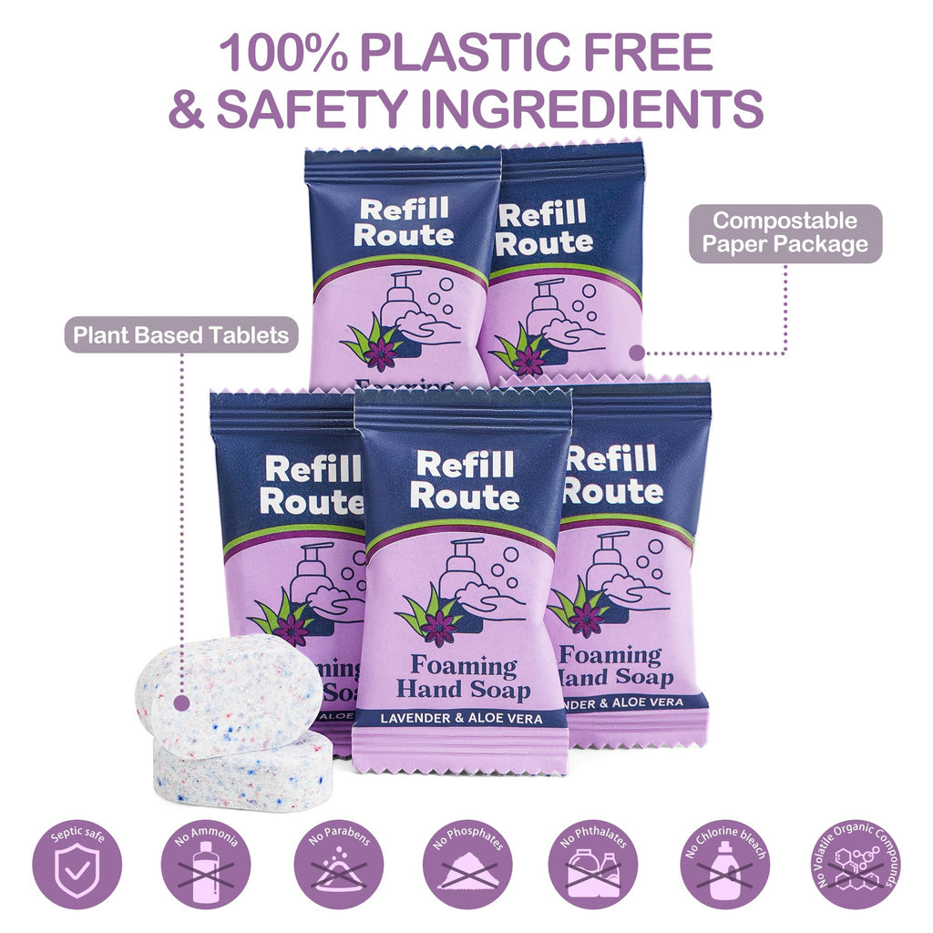 Refill Route Foaming Hand Soap Refills — 12×8 oz Lavender, Plant-Based & Vegan
