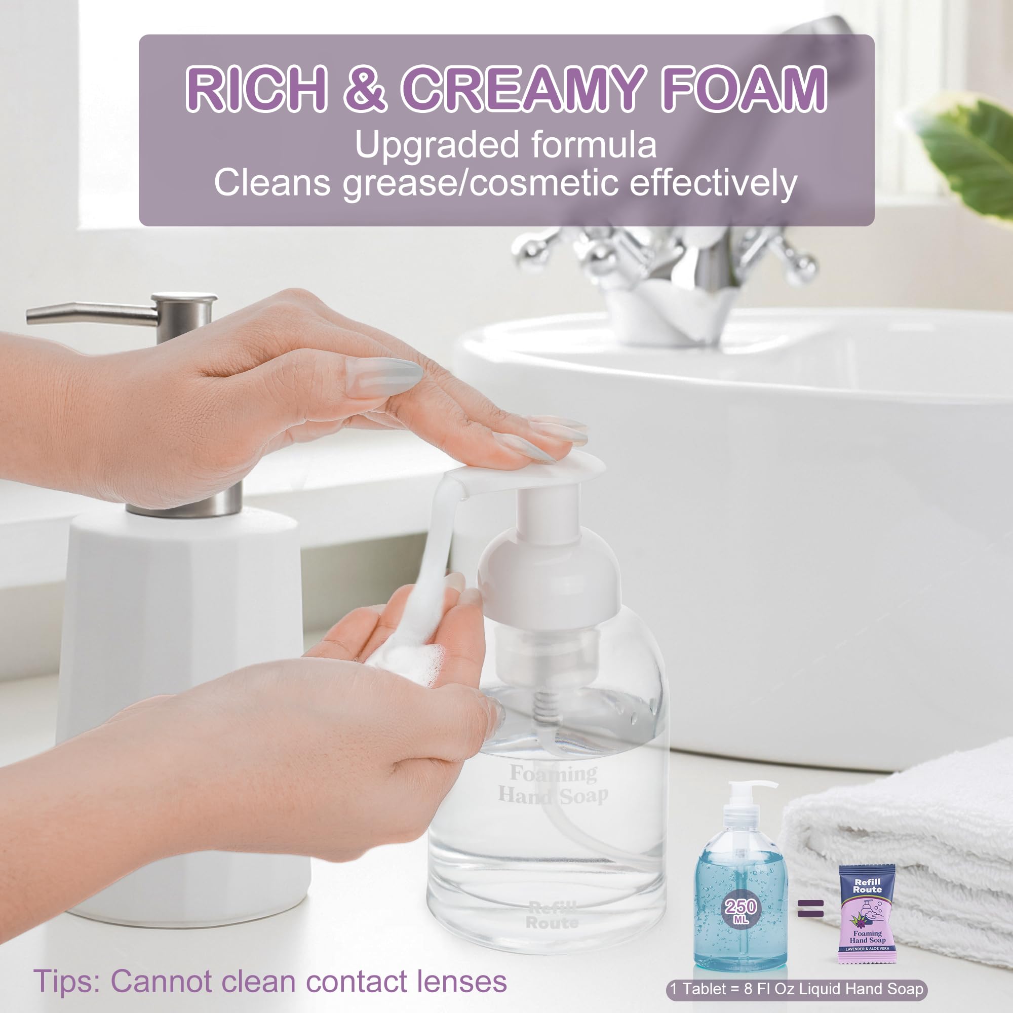 Refill Route Foaming Hand Soap Refills — 12×8 oz Lavender, Plant-Based & Vegan