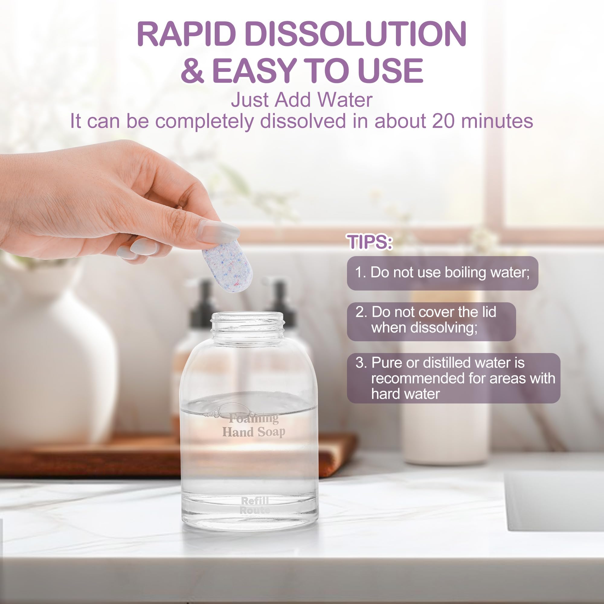 Refill Route Foaming Hand Soap Refills — 12×8 oz Lavender, Plant-Based & Vegan