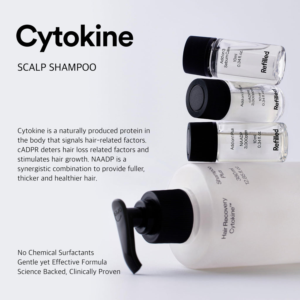 Refilled Hair-Recovery Cytokine Shampoo Plus Moisture Care – 12.8 oz | Thickening, Anti-Hair Loss, Hydration, Sulfate-Free